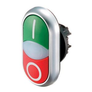 M22-DDL-GR-X1/X0 BOTON PULSADOR DOBLE START-STOP con LED "0 y I" 216700