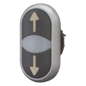 M22-DDL-S-X7/X7 PULSADOR DOBLE ILUMINADO ROTULADO CON FLECHAS 216710